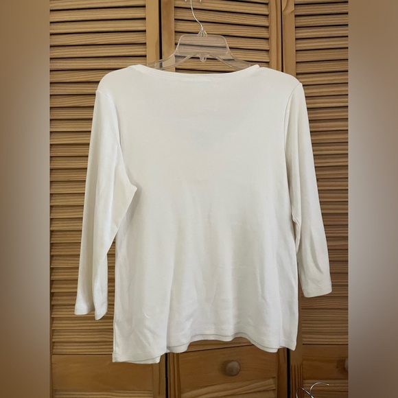y2k Ann Taylor white long sleeve top large - Picture 2 of 3
